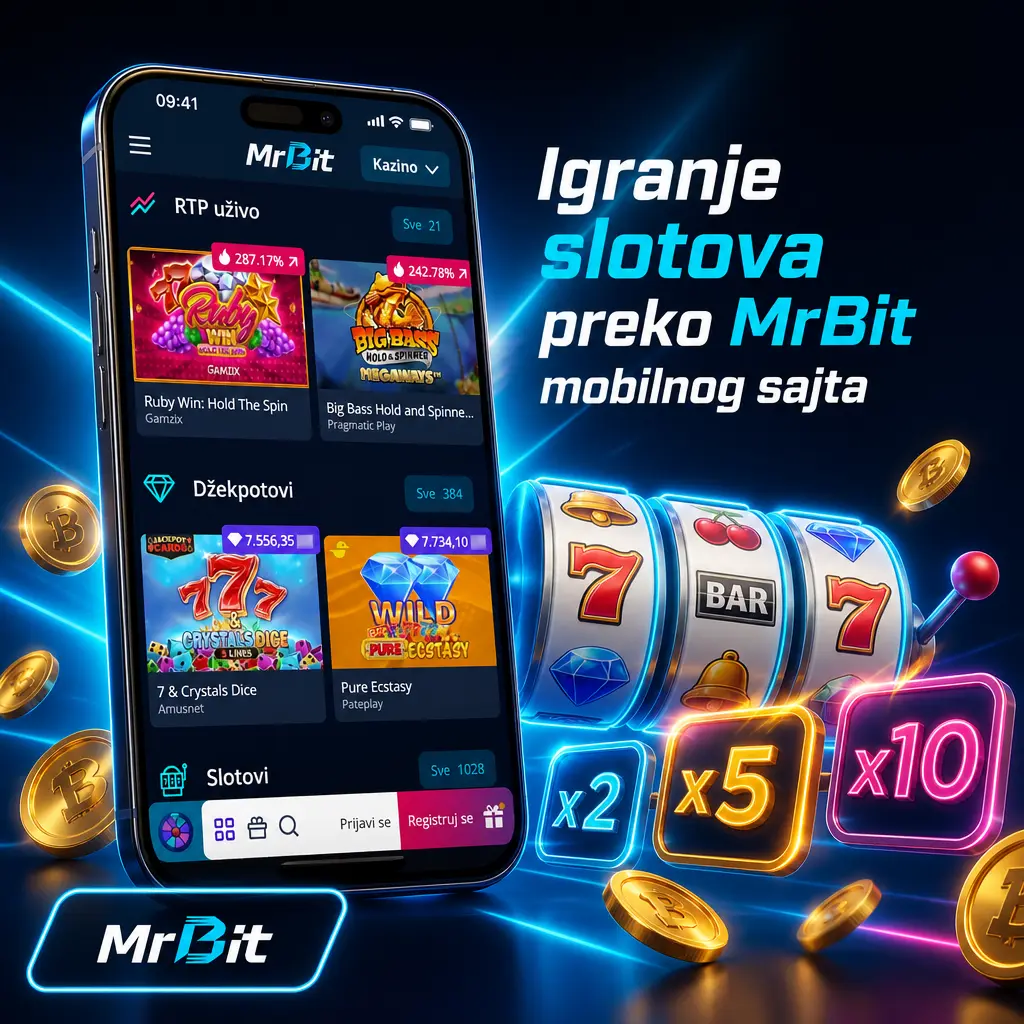 Igranje slotova preko MrBit mobilnog sajta prilagođenog za Android i iOS uređaje bez preuzimanja aplikacije