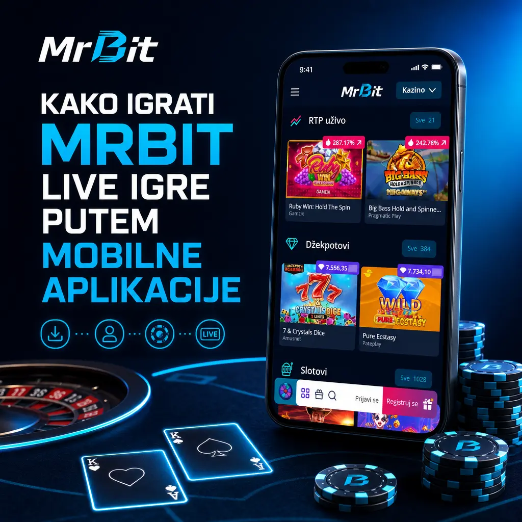 Igranje MrBit live igara putem mobilne aplikacije na Android uređaju uz brz pristup live stolovima.