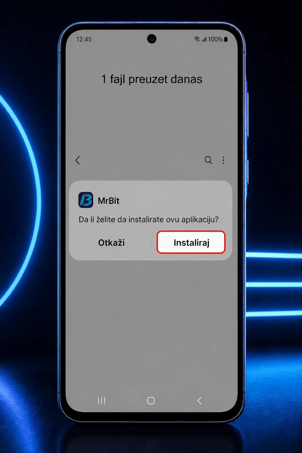 Uputstvo za preuzimanje i instalaciju MrBit APK aplikacije na Android uređaju korak po korak.