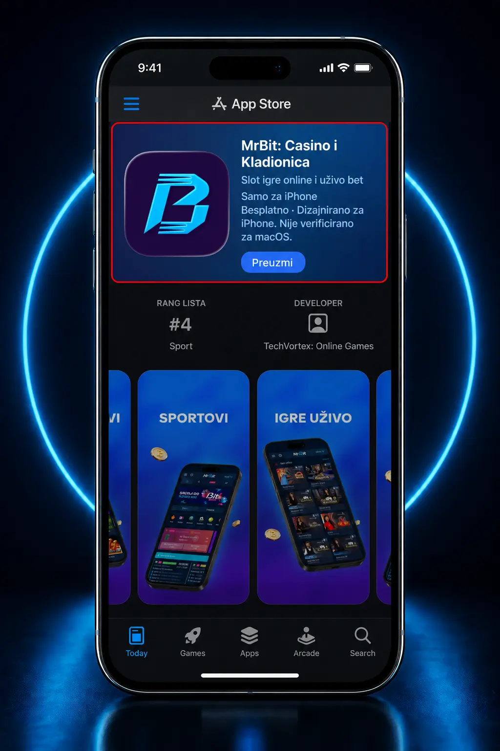 Uputstvo za preuzimanje i instalaciju MrBit aplikacije na iOS uređaju putem Safari pregledača