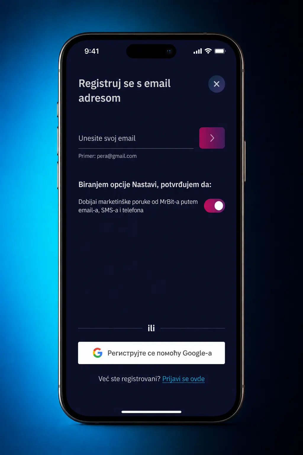 Uputstvo za registraciju na MrBit platformi – koraci za otvaranje naloga i unos podataka