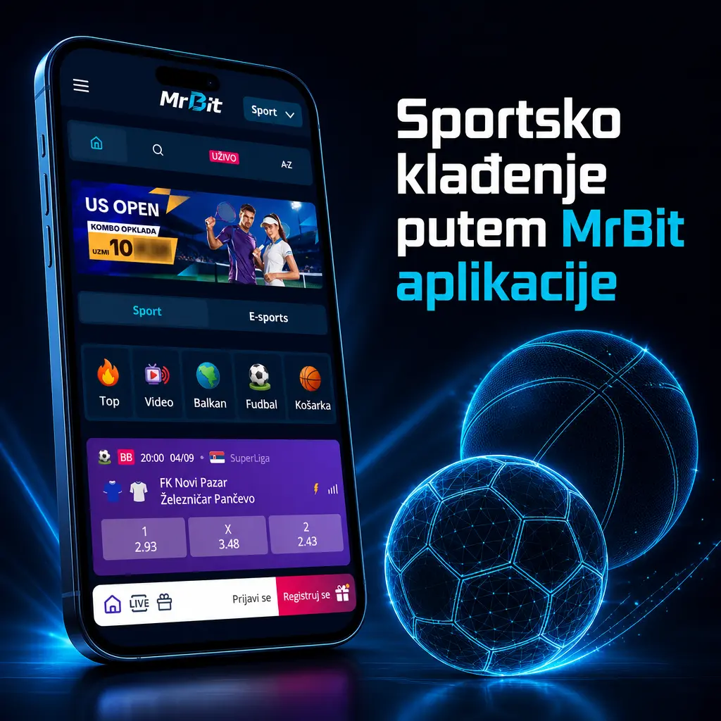 Sportsko klađenje uživo i pre meča putem MrBit aplikacije uz kvote i statistiku za fudbal, košarku, tenis i druge sportove.