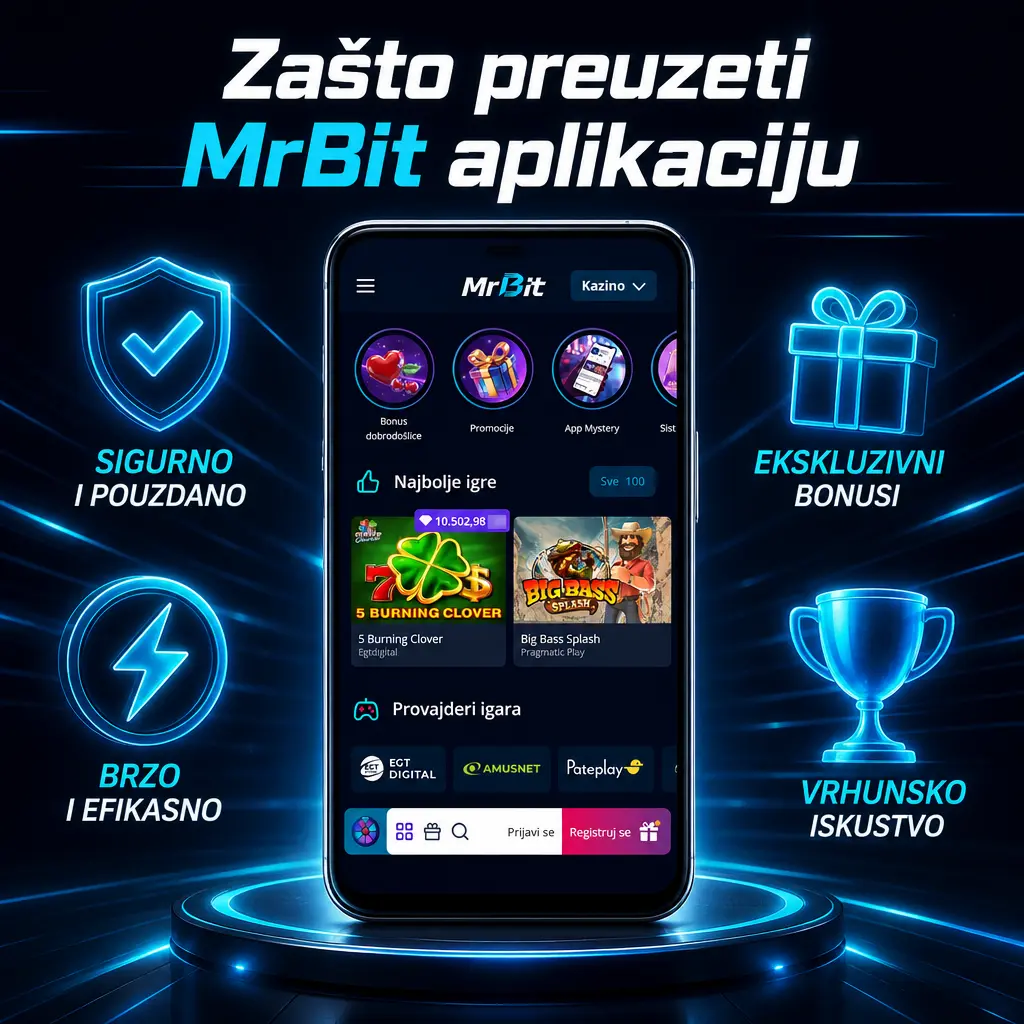 MrBit aplikacija omogućava brži pristup kvotama, casino igrama i bonusima uz stabilan rad i manju potrošnju podataka.