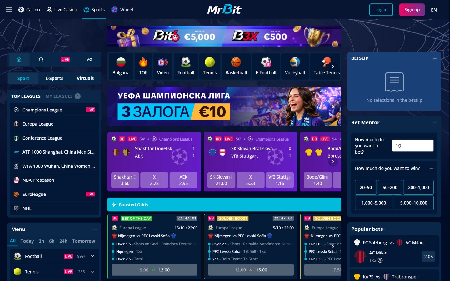 Zvanični sajt MrBit - sportsko klađenje